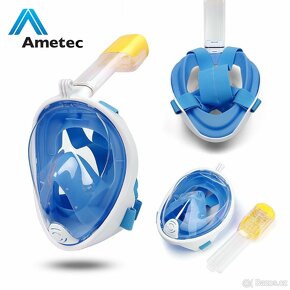 Nová celoobličejová potápěcí maska Ametec - modrá - 5