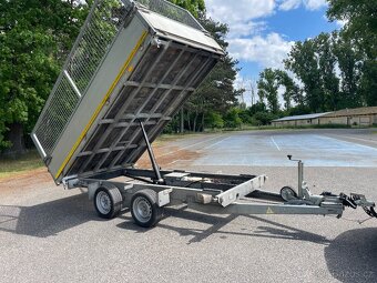 Bržděný , elektrický, třístranný sklápěč s klecí, 3000 kg - 5