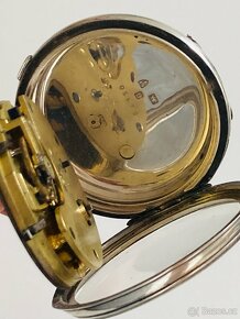 Masivní stříbrné kapesní hodinky, chronograf, hmotnost 122 g - 5