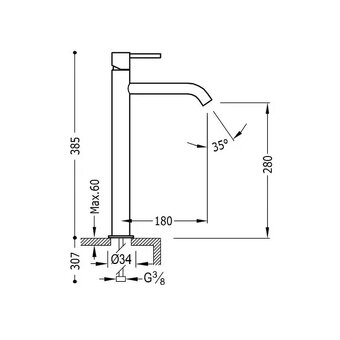 Umyvadlová baterie TRES Study Exclusive černá - 5