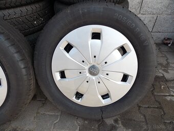 4ks orig. 16" plech disků Audi + letní pneu 205/60 R16 - 5