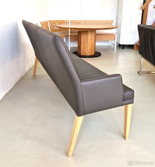 Nová jídelní kožená lavice délka 203 cm - 5