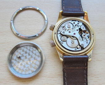 Vzácné švýcarské starožitné pozlacené hodinky HEUER alarm - 5