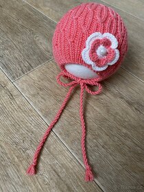 Ručně pletená dětská čepice 3-6 měs. různé barvy - 5