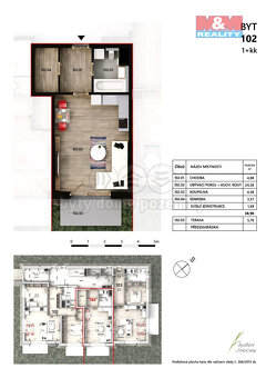 Pronájem bytu 1+kk, 39 m2, Jinočany, Pod tratí - 5