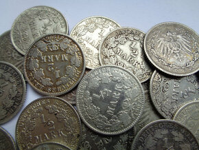 Stříbrné 1/2 marky 1905-1918 - 5