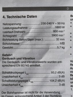 Prodám bourací kladivo KRAFTRONIC KT-BH 1600 W.. - 5