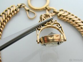 14K ZLATÝ PÁNSKÝ ŘETÍZEK KE KAPESNÍM HODINKÁM - 41,6 GRAMŮ - 5