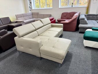 Sedací souprava rohová - rozkládací - kůže - NEPOUŽITÉ - 5