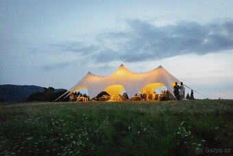 Napínací party stan 20x10m krémový - 5