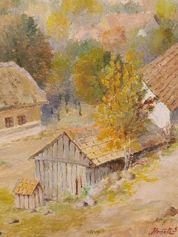 Obraz J.Hošek 1952 - originální olejomalba na plátně 66x86 - 5