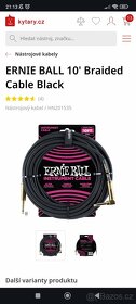 ERNIE BALL 10' Braided Cable Black/Green - 5