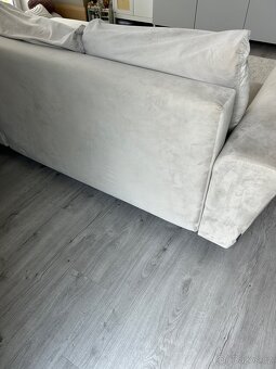Krémový rozkládací gauč s úložným prostorem - 5