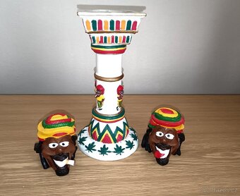 2x popelníček a vintage-keramický svícen na svíčku.... - 5