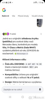 Prodám kryty kol ( poklice , pokličky ) MB Vito - 5