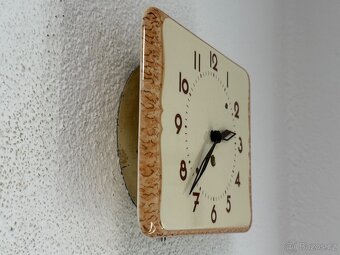 Nástěnné staré keramické kuchyňské hodiny funkční - 5