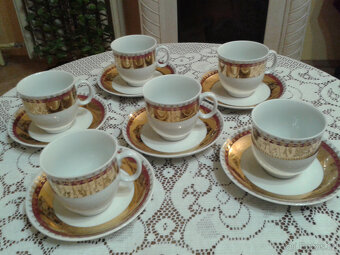 zlacené porcelánové hrnky 6 ks - 5