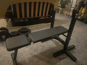 Polohovací posilovací lavice + 56 kg závaží - 5