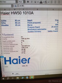Prodám pračku Haier HW50 1010A - 5