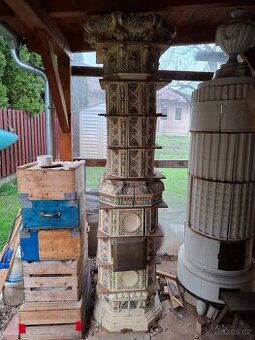 Kachlová kamna, starozitná - 5