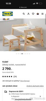 Ikea dětský zvětšovací stůl s lavicí Flisat - 5