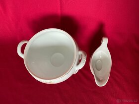 stará keramická mísa malovaná servírovací omáčník - 5