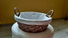 Proutěné košíky s látkou 5 ks- dekorační - 5