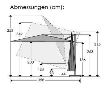 Boční slunečník 358/263/300cm Schneider - 5