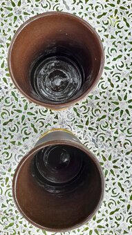 Keramické pohárky na víno, nepoužité, retro - 5