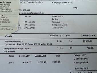 Luxusní matrace Perdormire 90x200 - 5