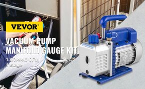 Vakuová pumpa 4CFM 113L čerpadlo vývěva hadicemi klimatizace - 5