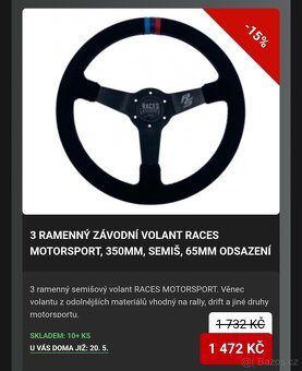 BMW E46 odnímatelný volant komplet - 5