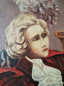 obraz ZAMILOVANÝ LOUTNISTA, olej, F. Dobřanský 1947 - 5