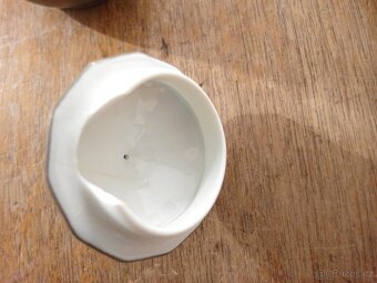 Starož. porcelánové konvičky plátované cínem 2 ks - 5