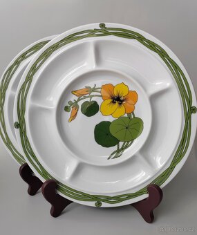 Servírovací kulatá porcelánová delena miska Thomas "Květiny - 5