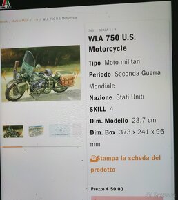 Plastikový model Americký motocykl Wla 750 - 5