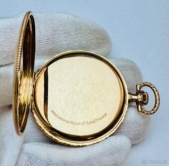 14K CELO ZLATÉ ART DECO PÁNSKÉ KAPESNÍ HODINKY IWC - FUNKČNÍ - 5