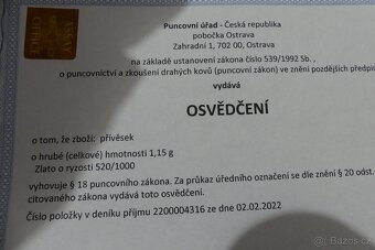 Zlatý křížek se smaltem, Biedermeier, přívěšek - 5