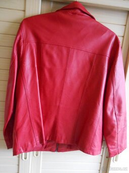 Červená koženková bunda - 5