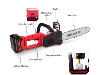 Aku řetězová pila 12" pro Makitu baterie 18V - 5