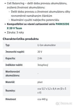 Akumulátor ah2 /V20 Parkside - 5