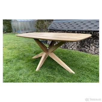 Masivní jídelní stůl Mango – 180 cm, hvězdová podnož - 5