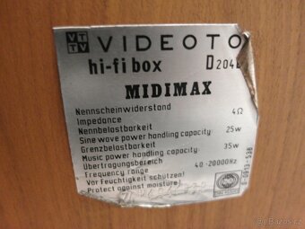 Pasivní reproduktory Videoton Midimax D204 -4 ohm. - 5