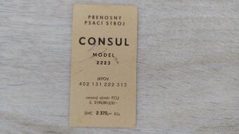 Psací stroj Consul 2223 - 5
