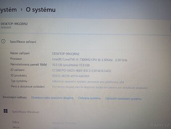 HERNÍ NOTEBOOK ASUS i5 / NVIDIA GeForce GTX 1050 4GB - 5