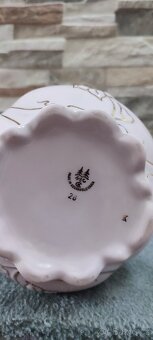 Růžový porcelán, džbán -váza, Chodov - 5