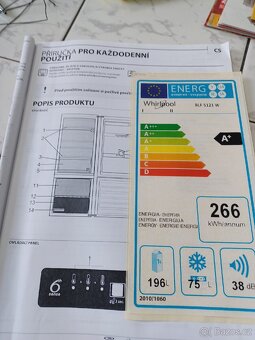 Prodám ledničku Whirlpool s mrazákem. - 5