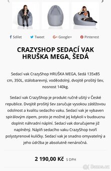 Sedací vak šedý - 5