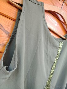 Letní khaki top s flitry - 5