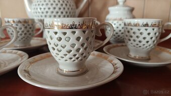 Luxusní prolamovaný čajový servis - Made in D.P.R.K. - 5
